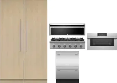 6 Piece Package Includes Refrigerator, Freezer, Cooktop, Wall Oven, Hood And Dishwasher